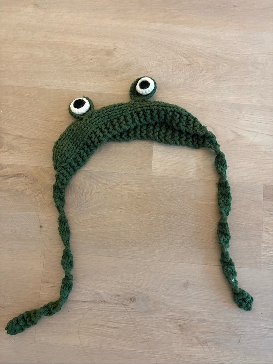 Accessories - Handmade Green Frog Crochet Earflap Hat